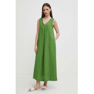 United Colors of Benetton rochie din in culoarea verde, maxi, evazati