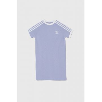 adidas Originals rochie din bumbac pentru copii culoarea violet, mini, drept