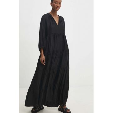 Answear Lab rochie culoarea negru, maxi, evazati