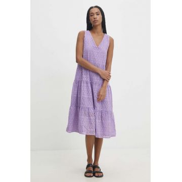 Answear Lab rochie din bumbac culoarea violet, mini, drept