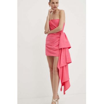 Bardot rochie ALANIS culoarea roz, mini, mulata, 59273DB