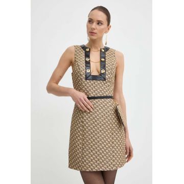 Elisabetta Franchi rochie culoarea bej, mini, mulata, AB64642E2