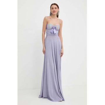 Elisabetta Franchi rochie culoarea violet, maxi, evazati, AB62942E2