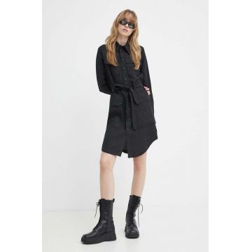 G-Star Raw rochie din amestec de in culoarea negru, mini, evazati