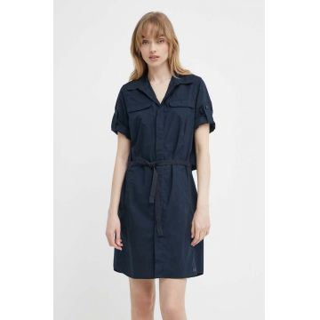 G-Star Raw rochie din bumbac culoarea albastru marin, mini, evazati