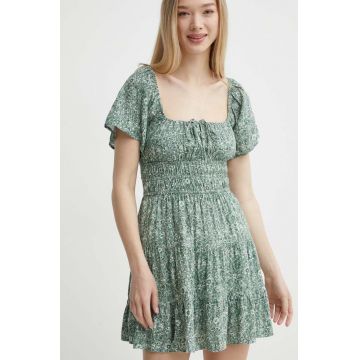Hollister Co. rochie culoarea verde, mini, evazati