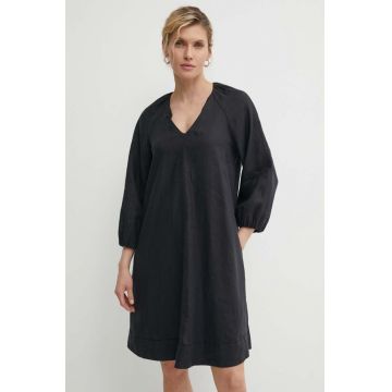 Marc O'Polo rochie din in culoarea negru, mini, evazati, M04130521123