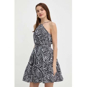 MICHAEL Michael Kors rochie din bumbac culoarea negru, mini, evazati