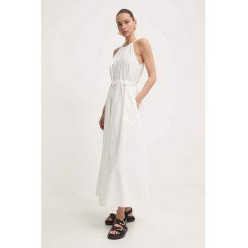 Weekend Max Mara rochie din bumbac culoarea alb, maxi, evazați 2415220000000