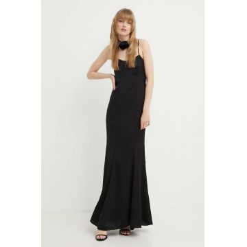 Blugirl Blumarine rochie culoarea negru, maxi, dreaptă, RA4122.T1942