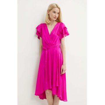 Dkny rochie culoarea roz, midi, evazati, DD4AQ571