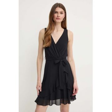 Morgan rochie ROSVAL culoarea negru, mini, evazati, ROSVAL