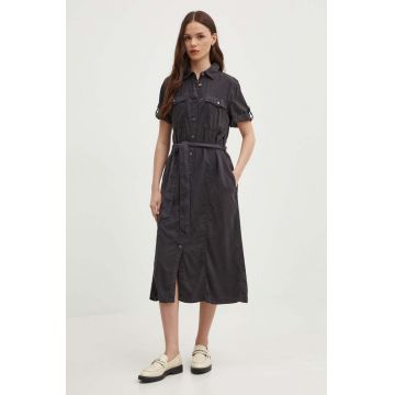 Pepe Jeans rochie EVELINDA culoarea gri, midi, evazati, PL953482