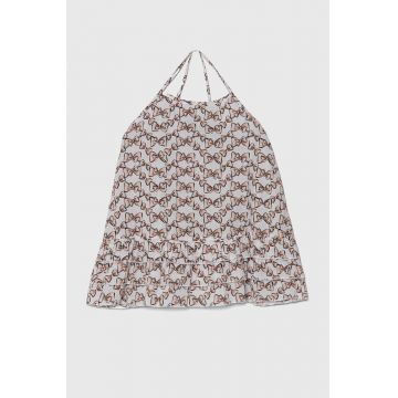 United Colors of Benetton rochie din bumbac pentru copii culoarea alb, mini, evazati