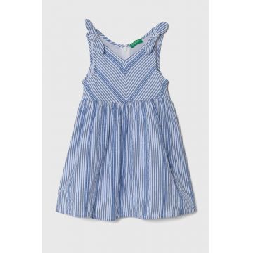 United Colors of Benetton rochie din bumbac pentru copii midi, evazati