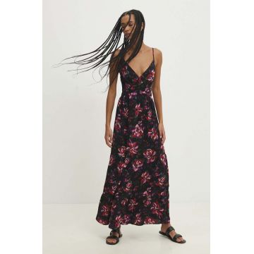 Answear Lab rochie culoarea negru, maxi, evazati