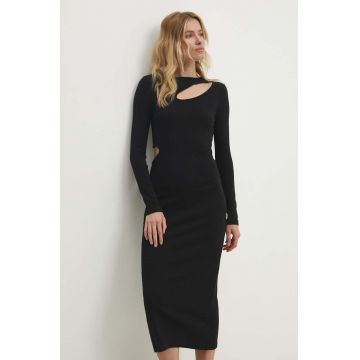 Answear Lab rochie culoarea negru, midi, mulata