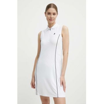 Peak Performance rochie sport Pique culoarea alb, mini, drept, G77183