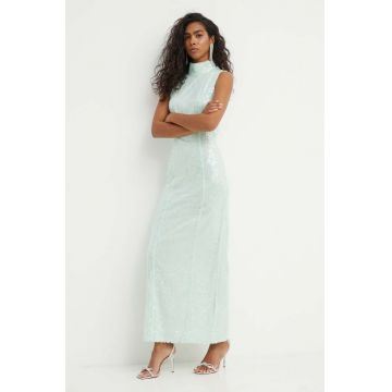 Rotate rochie culoarea verde, maxi, mulata