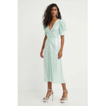 Rotate rochie culoarea verde, midi, evazati