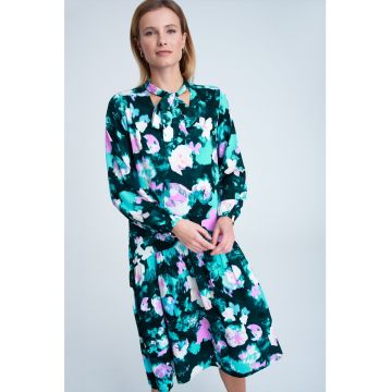 Rochie evazata cu imprimeu floral 1