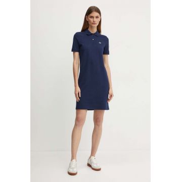 Lacoste rochie din bumbac culoarea albastru marin, mini, drept