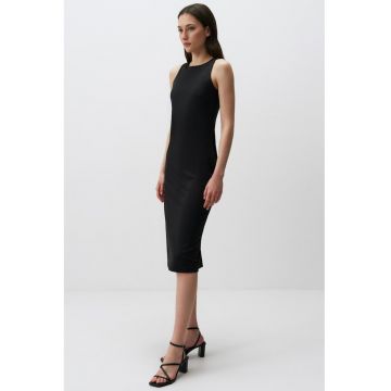 Rochie bodycon cu decolteu rotund - Negru