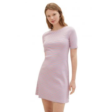 Rochie mini din amestec de bumbac cu dungi
