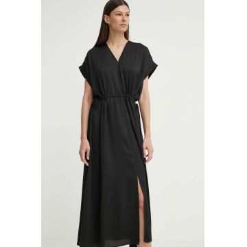 Bruuns Bazaar rochie AcaciaBBGalina dress culoarea negru, midi, oversize, BBW3908