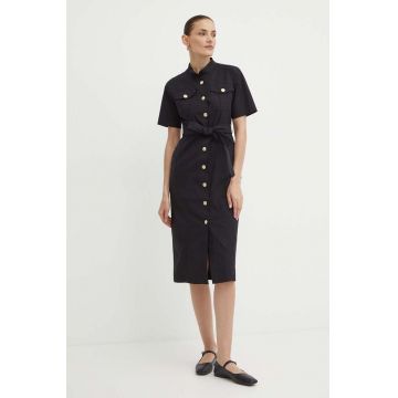 Marella rochie culoarea negru, midi, drept, 2413221124200