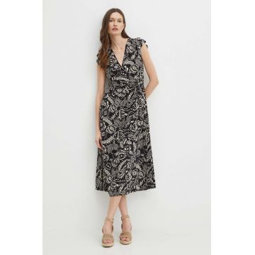 Medicine rochie culoarea negru, midi, evazati