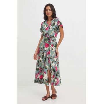Medicine rochie culoarea turcoaz, maxi, evazati