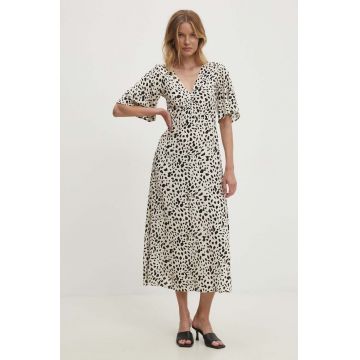 Answear Lab rochie culoarea bej, maxi, evazată