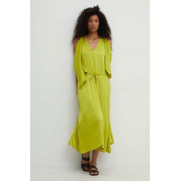 Answear Lab rochie culoarea verde, maxi, evazati