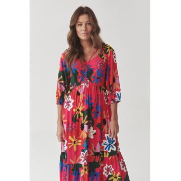 Rochie lunga cu model si decolteu in V