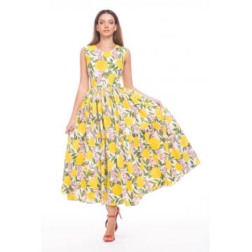 Rochie fara maneci cu buzunare laterale