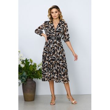 Rochie de zi Valencia Negru Multi