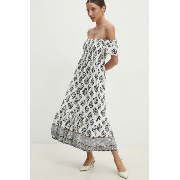 Answear Lab rochie culoarea alb, midi, evazati