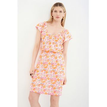 Rochie scurta cu decolteu in V si model