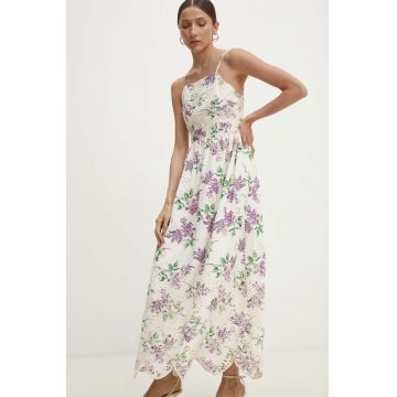 Answear Lab rochie culoarea alb, maxi, evazati
