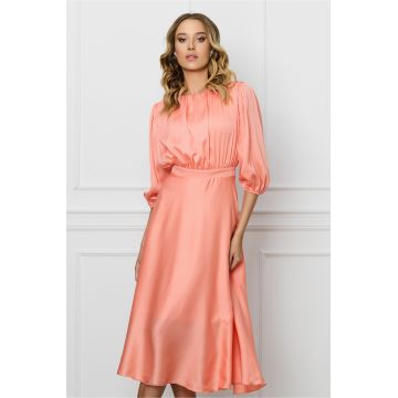 Rochie DY Fashion somon cu bust incretit Rochie DY Fashion somon cu bust incretit
