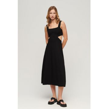 Rochie midi cu croiala in A si decupaje