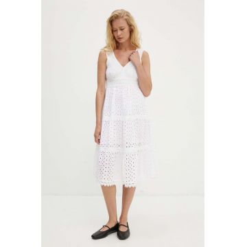 Answear Lab rochie din bumbac culoarea alb, mini, evazati