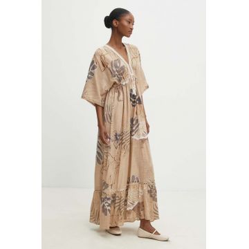 Answear Lab rochie din bumbac culoarea bej, maxi, evazati