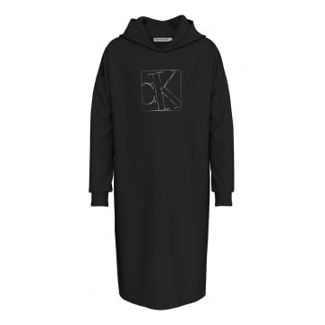 Rochie-hanorac din amestec de bumbac cu imprimeu logo