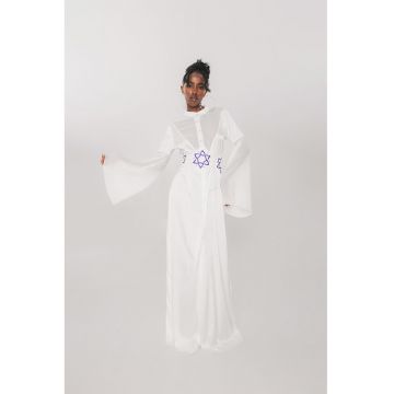 Rochie maxi cu maneci clopot