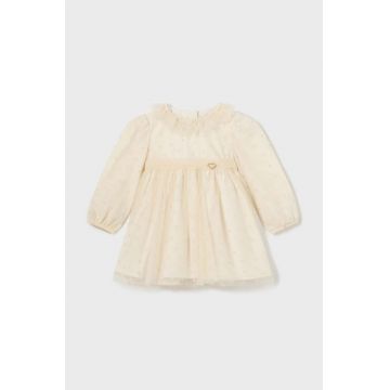 Mayoral rochie bebe culoarea bej, mini, evazati, 2907