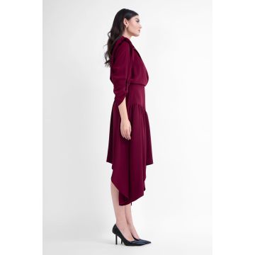 Rochie midi burgundy tip blazer