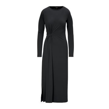 Rochie Midi Neagra cu Nod Lateral