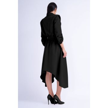 Rochie midi neagra tip blazer